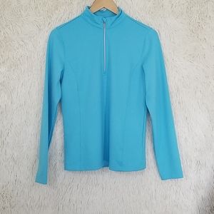 LADY HAGEN blue ribbed golf tennis top jacket
